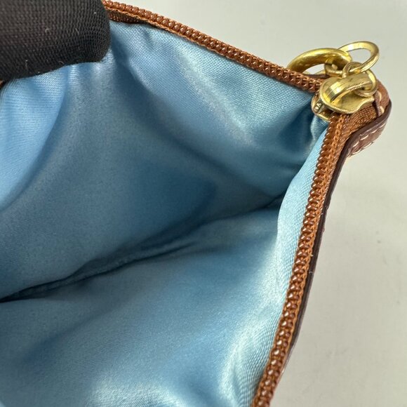 Coach Tattersall Wristlet 40990 Plaid Metallic handle Metal tag charm cream - Picture 13 of 15